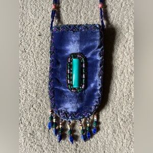 Gorgeous velvet and stone beaded pouch